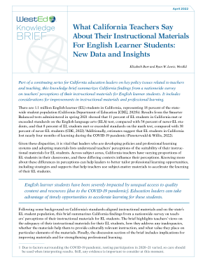 What California Teachers Say About Their Instructional Materials For English Learner Students: New Data and Insights