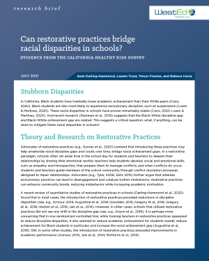 Restorative Practices Bridging Racial Disparity Research Brief