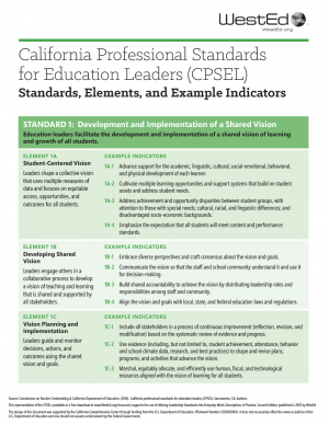 Cover for California Professional Standards for Educational Leaders (CPSEL)