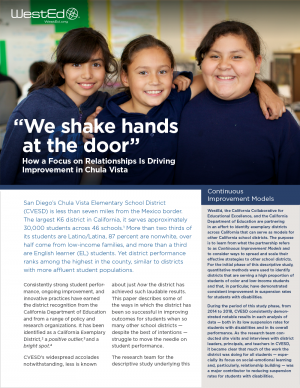 “We Shake Hands at the Door”: How a Focus on Relationships Is Driving Improvement in Chula Vista
